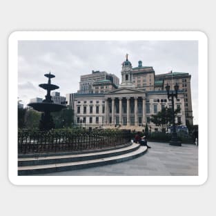 Downtown Brooklyn Courthouse Grey Skies Sticker